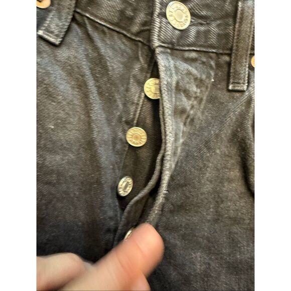 Agolde Womens Black Denim Distressed Button Fly Dee Cut-Off Shorts Size 26 - Picture 5 of 5